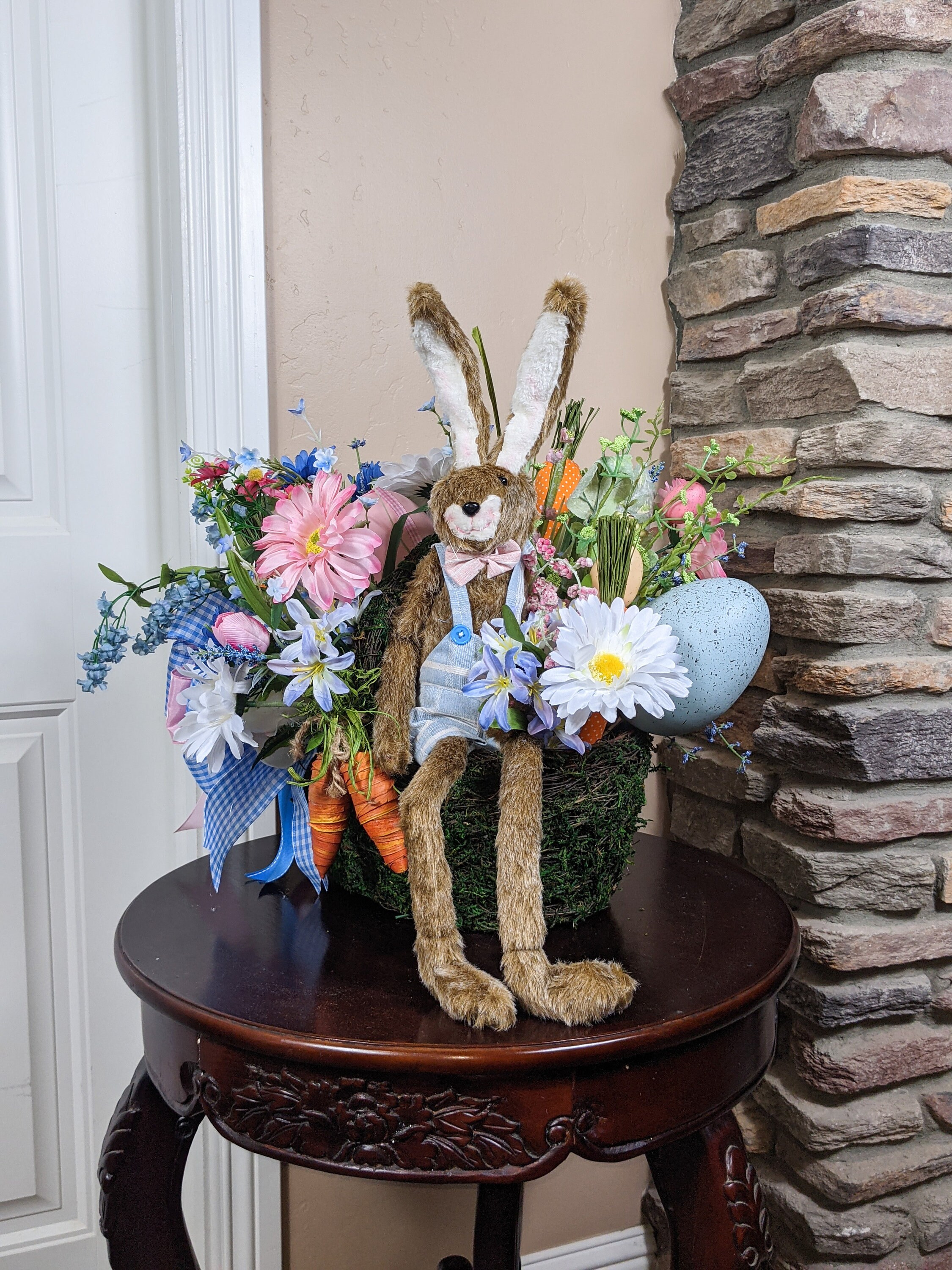 Easter Centerpiece | Easter Bunny Centerpiece | Easter Basket Floral Arrangement | Spring Centerpiece