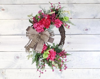 Spring Floral Wreath | Spring Farmhouse Wreath | Mother's Day Wreath | Classic Floral Wreath