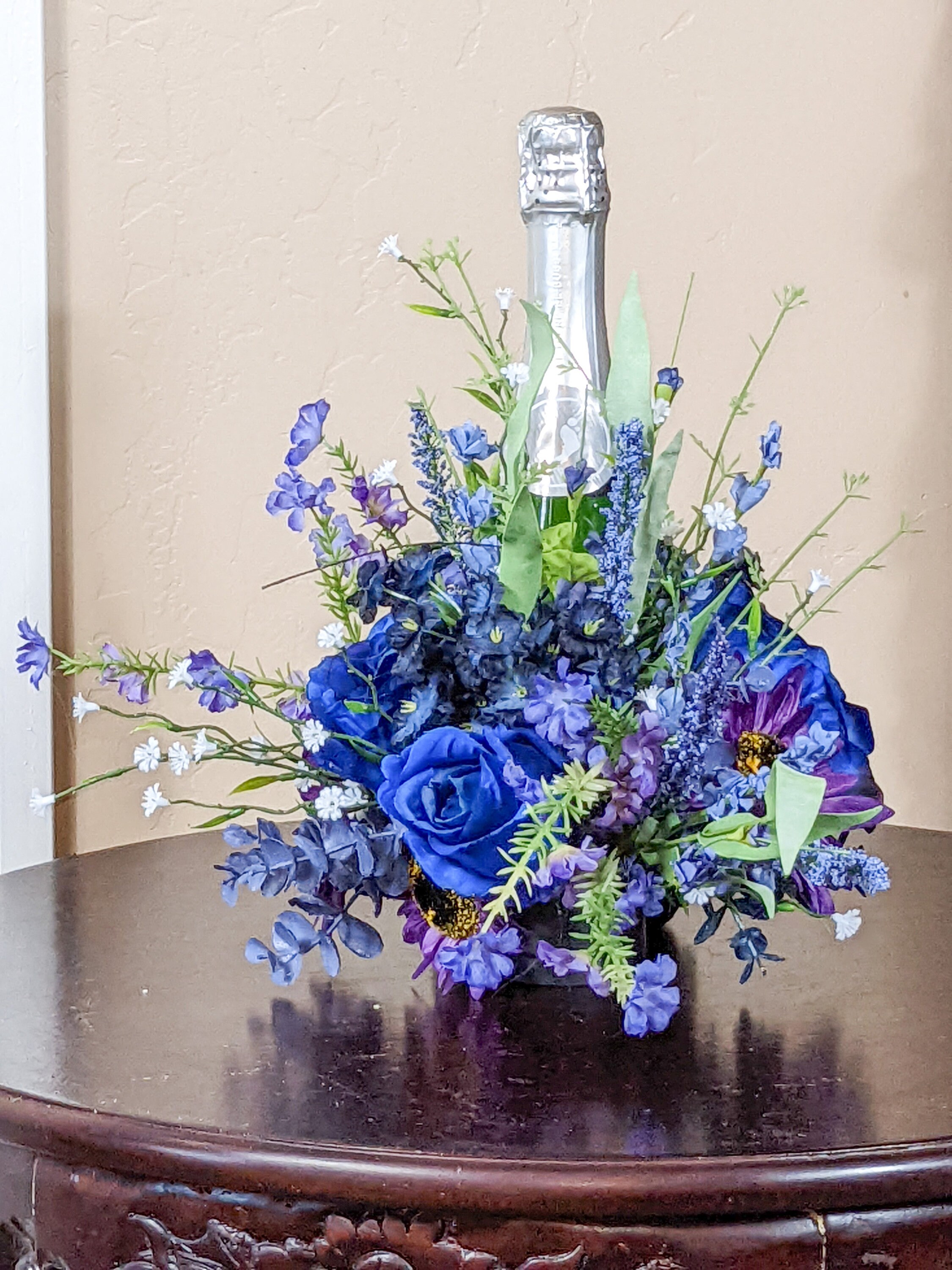 Hostess Gift Wine Bottle Bouquet Wedding Centerpiece Etsy