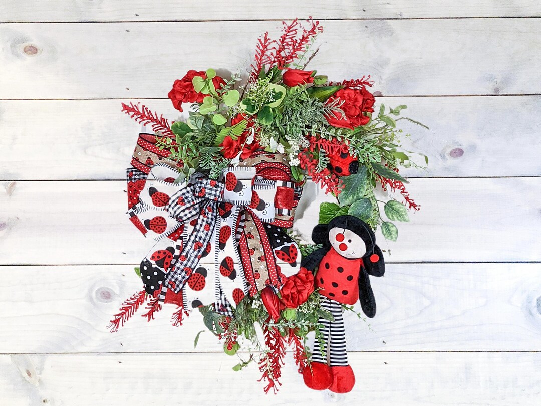 Ladybug Wreath | Summer Wreath | Spring Wreath | Front Door Wreath - Etsy