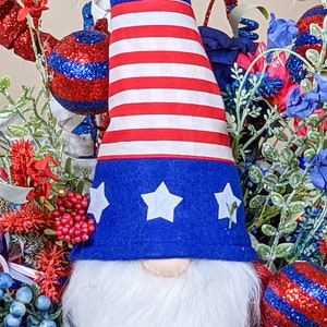 Large Patriotic Gnome Arrangement | 4th of July Centerpiece | Patriotic ...