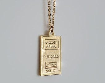 Pendentif lingot d'or 24 carats