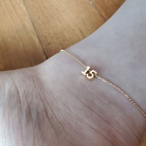 Number Anklet, Personalized Number Anklets, tiny angel number Anklet for mother, minimalist Anklet, unique jewelry, Mothers day gift, unique