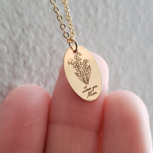 Personalized Mother Daughter Necklace Birth Flower Necklace Meaningful Jewelry for Mom Gold Filled Necklace Bridal Gifts Mothers Day image 3