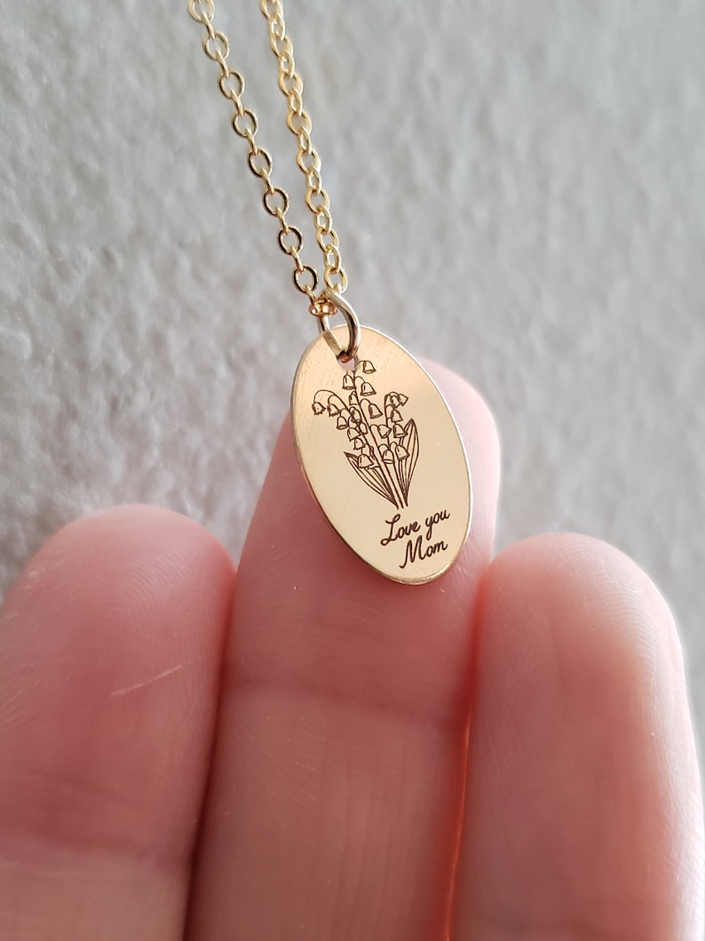 Personalized Mother Daughter Necklace Birth Flower Necklace Meaningful Jewelry for Mom Gold Filled Necklace Bridal Gifts Mothers Day image 3