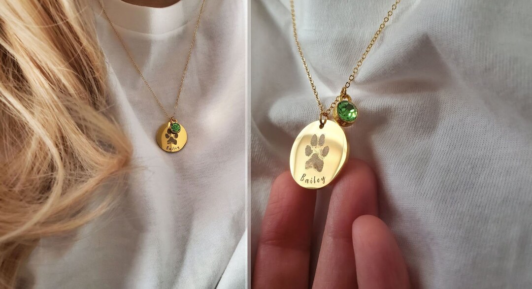 Actual Dog Cat Paw Print Necklace-real Dog,cat Paw Print Jewelry