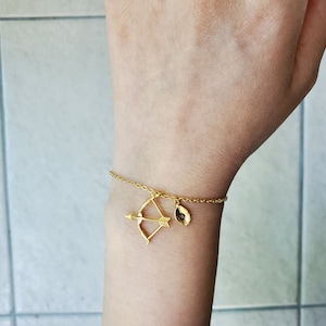 Bow & Arrow Bracelet, Sagittarius Bracelet, Cupid&#39;s Arrow Bracelet, Zodiac signs Bracelet, unique Archery Bracelet,Archery Jewelry for Women