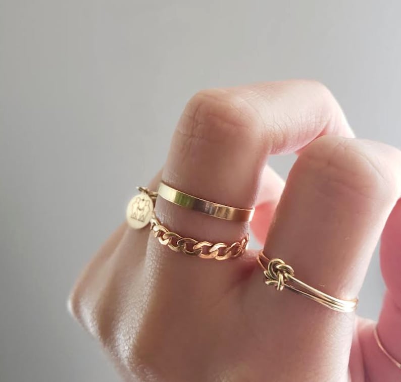 14k Gold Filled Chain Ring Sterling Silver Chain Ring Boy Etsy