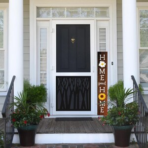 Vertical Welcome Home Sign Stencil: Floral DIY Painting Stencils Bild 4