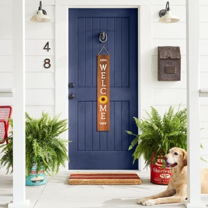 Vertical Welcome Home Sign Stencil: Floral DIY Painting Stencils Bild 7
