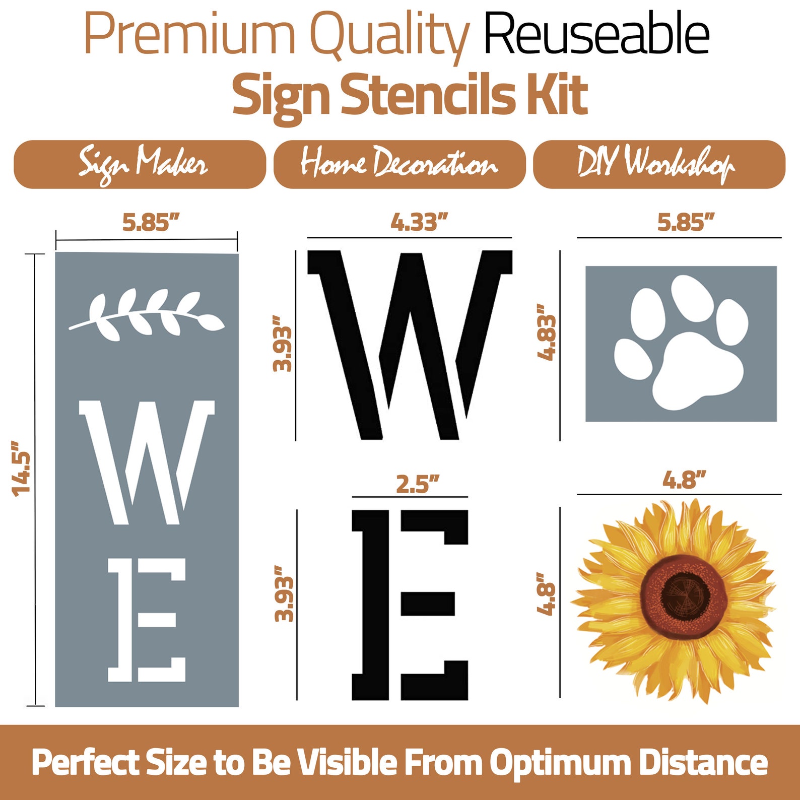 Vertical Stencils for Painting on Wood Signs, Home Sign Stencil