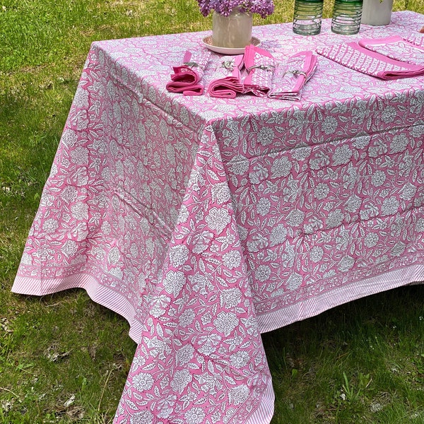 Block print tablecloth etsy
