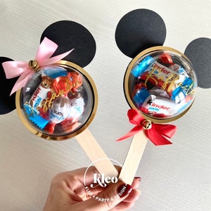 Gadget fine festa Minnie e Topolino - candy holders - portacaramelle - fatte a mano in carta - personalizzabili coi nomi