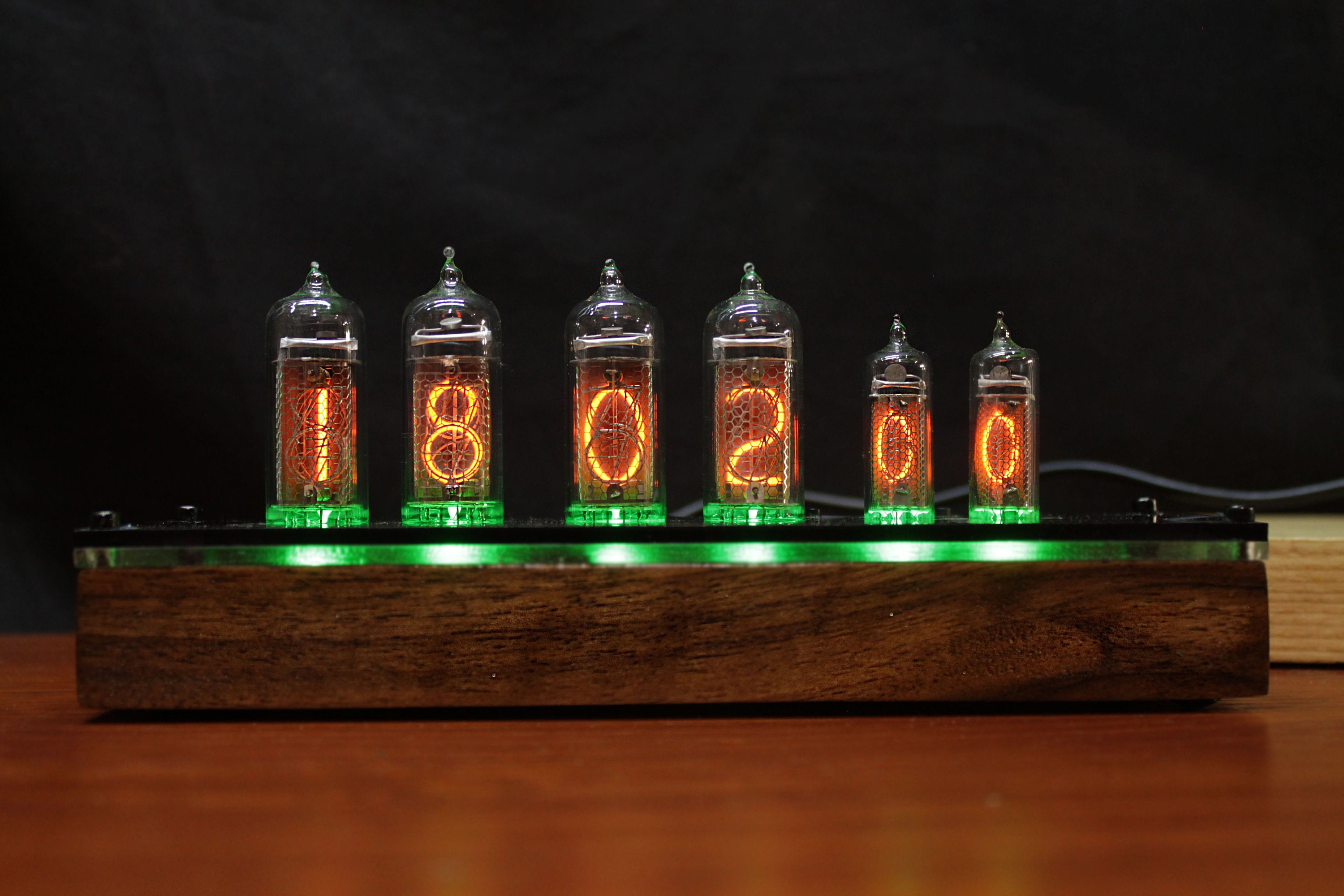 Nixie Tube Clock IN14 + IN16 RGB - Wooden Home Decor – JTNLAB