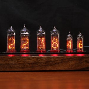 Nixie Tube Clock IN14 and IN16 on 6 lamps