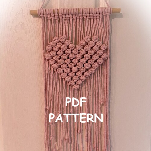 Macrame Wall Hanging Pattern Berry Heart Wall Hanging Etsy Canada