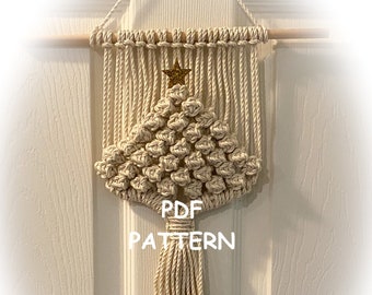 Macrame Wall Hanging Pattern - Christmas Tree Wall Hanging Pattern - Christmas Decor -  Wall Art - Fibre Art