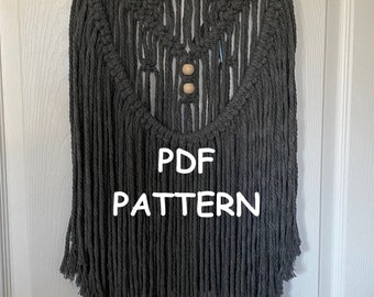 PATTERN - Modern Macrame - Beyond The Fringe Macrame Pattern Wall Hanging - Wall Art - Fibre Art