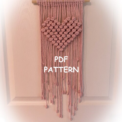 Macrame Wall Hanging Pattern Berry Heart Wall Hanging Etsy