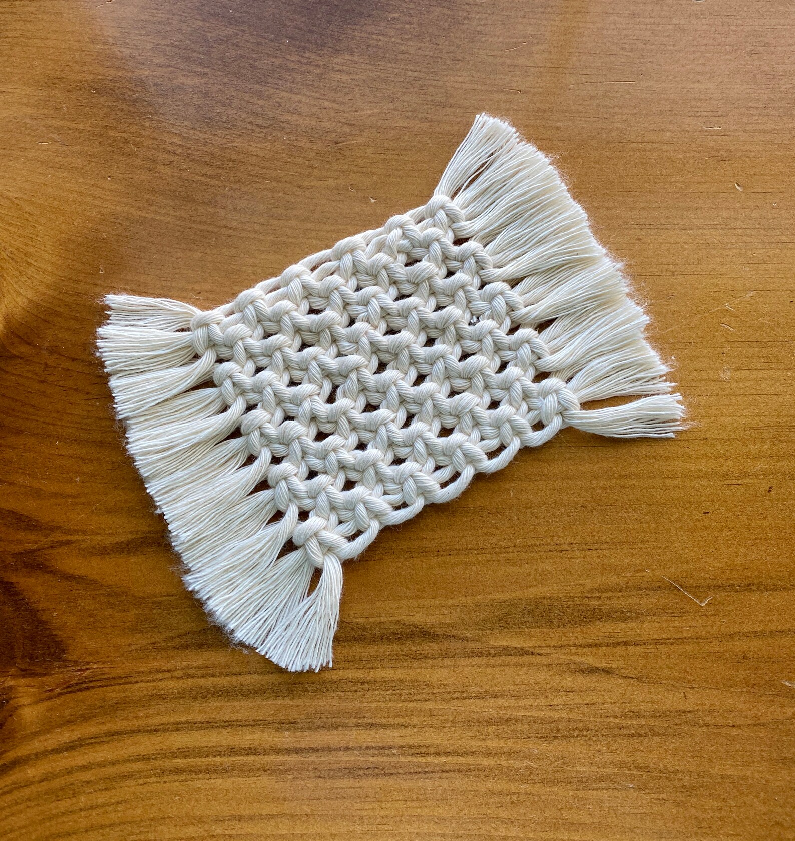 TWO PATTERNS Macrame Placemat and Coaster With Fringe Etsy