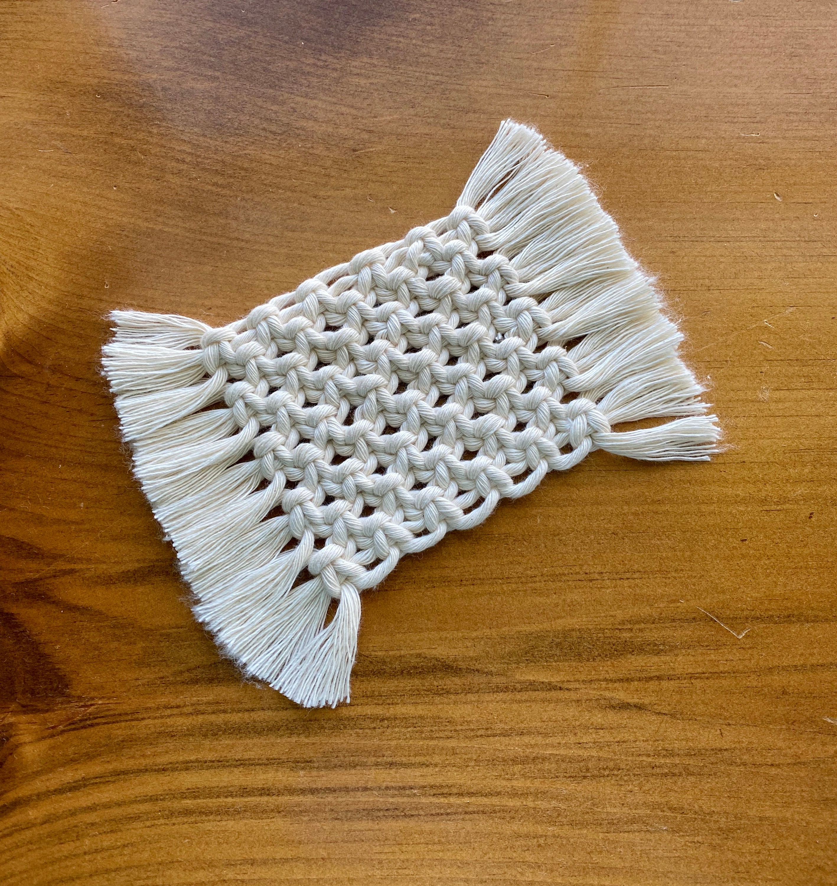 TWO PATTERNS Macrame Placemat and Coaster With Fringe Etsy