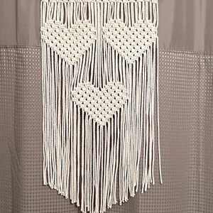 Macrame Wall Hanging Pattern Three Hearts Macrame Wall Hanging Pattern Wall Art Fibre Art image 2