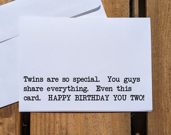 Twin Birthday Card, Adult Funny Sarcastic Birthday Card For Twins, Shared Birthday Card For Twin Siblings, Twin Friends Card, Adult Card