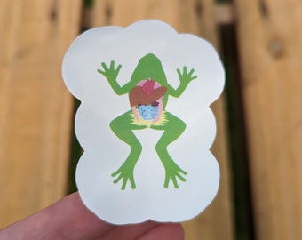 Science Biology Sticker, Dissected Frog Decal, Funny Scientist Sticker, Professor Gift, Microbiology Decal, Anatomy Sticker