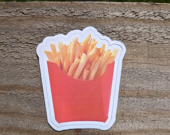 French Fries Sticker, Ironic Fry Sticker Image, Funny Fast Food Decal, Dessert Sticker, Ironic Sticker, Laptop Decal, Cup Decoration