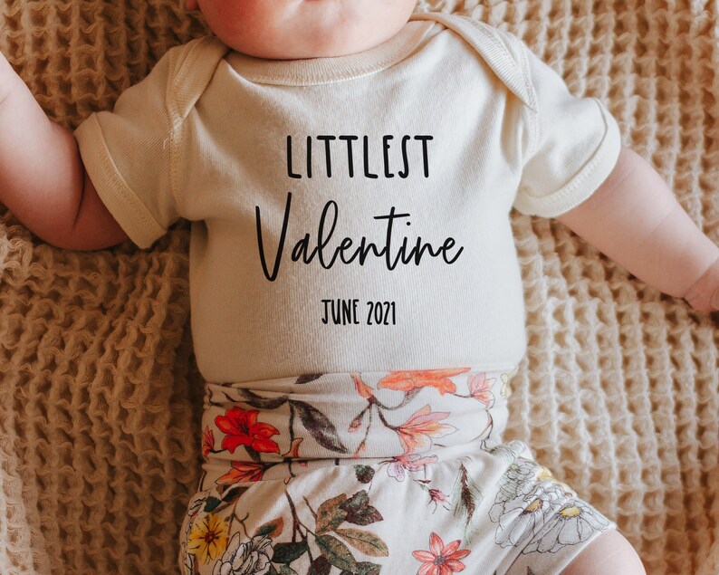 baby littlest valentines valentines announcement new baby custom date Valentines onesie Custom pregnancy announcement valentines