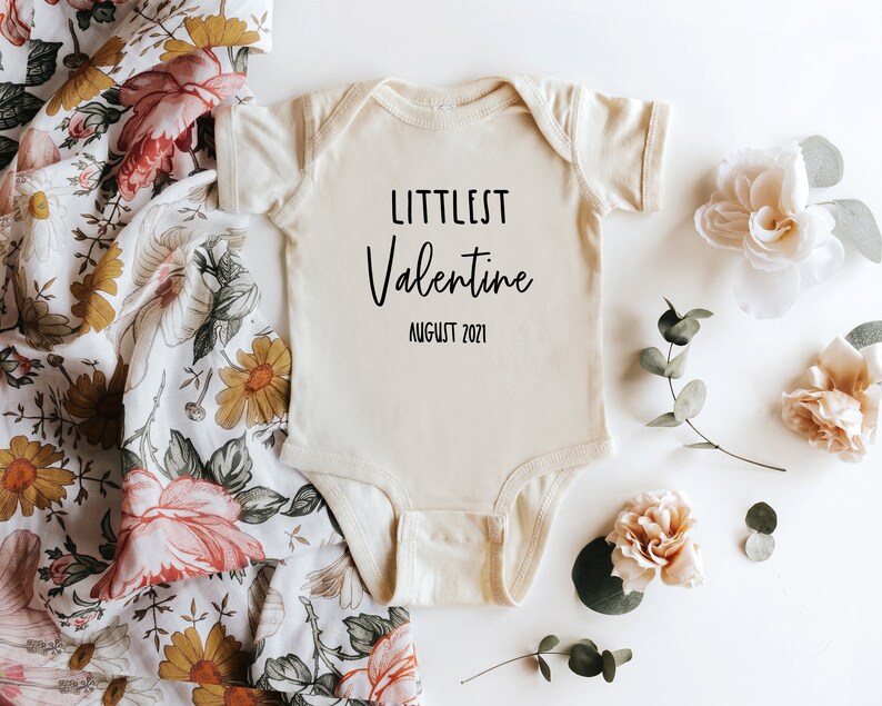 baby littlest valentines valentines announcement new baby custom date Valentines onesie Custom pregnancy announcement valentines