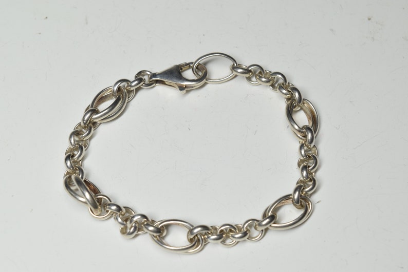 Vintage Sterling Silver 925 In-Regular Cable Chain Link Chain Bracelet