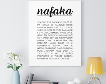 Nafaka, Bosnian Print,Large Quote Poster,Printable Wall Art,Motivational Words,Digital Download