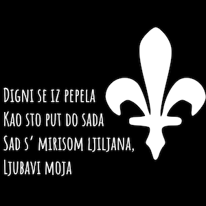 Mojoj Dragoj BiH with fleur-de-lis (Ljiljan) Instant Digital Design Download, Print Wall Art, Bosnian Printable, Bosnian Gifts, Bosnia Home