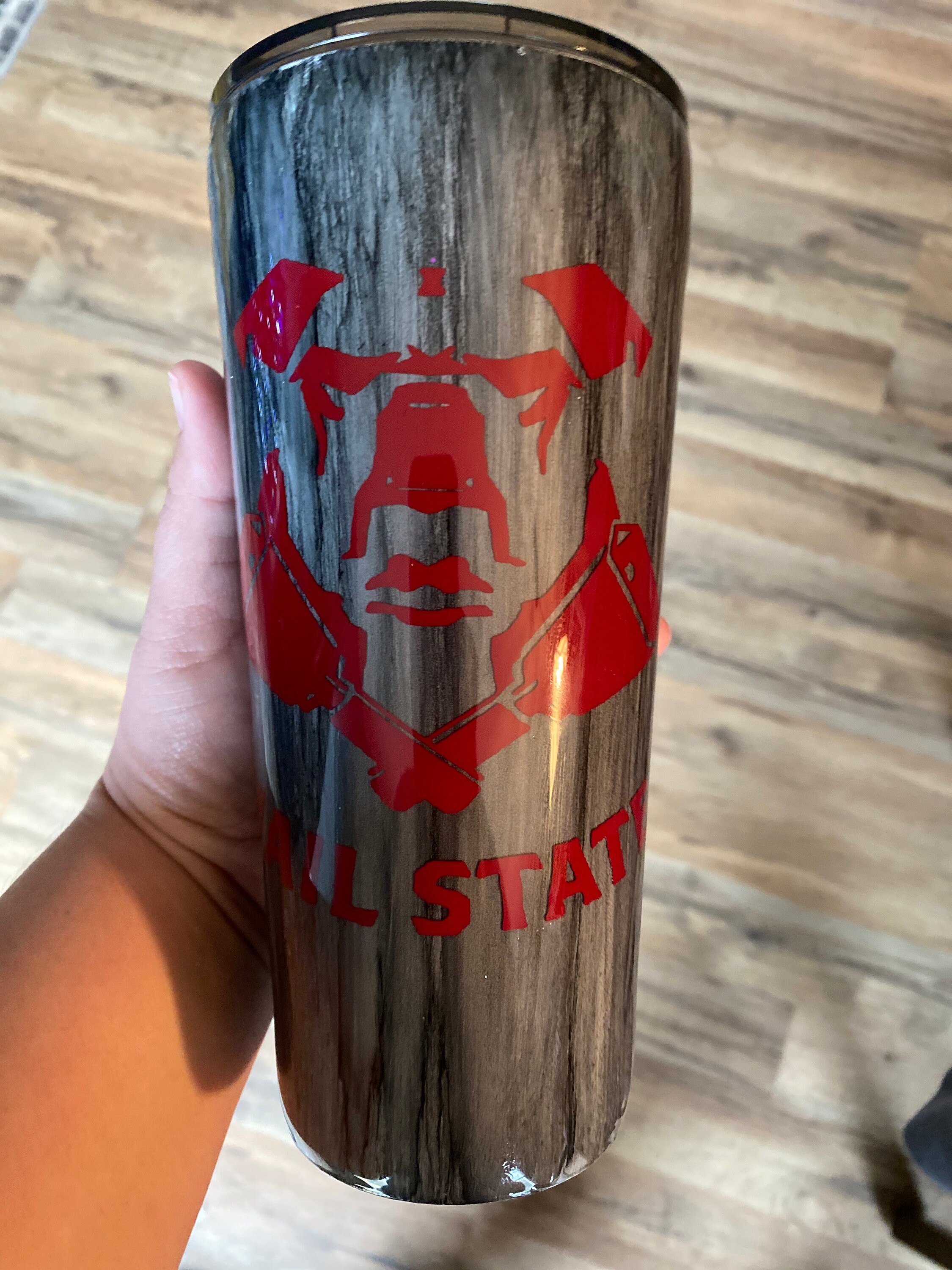 Alcohol Ink Wood Grain Tumbler Gray Etsy