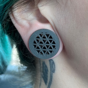 Delta Plugs PAIR, 0g - 3&quot;! 8mm - 76mm 3D Printed PLA/Wood