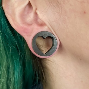 Herz Plugs PAAR, 0g - 3 "! 8 mm - 76 mm 3D Gedruckt PLA / Holz