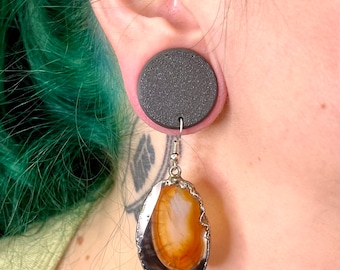 Wear Any Earring! PAIR of Plugs with hole for hook earrings, 0g - 3"! 8mm - 76mm 3D printed wood pla gauges, Earrings NOT included!