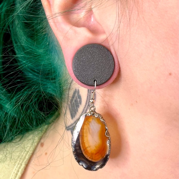 Wear Any Earring! PAIR of Plugs with hole for hook earrings, 0g - 3"! 8mm - 76mm 3D printed wood pla gauges, Earrings NOT included!