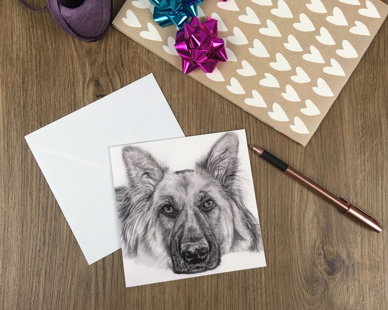 Greeting Card German Shepherd Card Birthday Animal Etsy