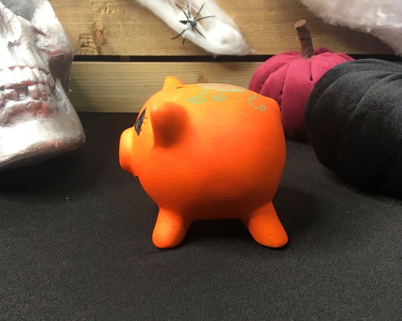Halloween Pumpkin Handpainted Mini Piggy Bank Halloween Mini Etsy UK