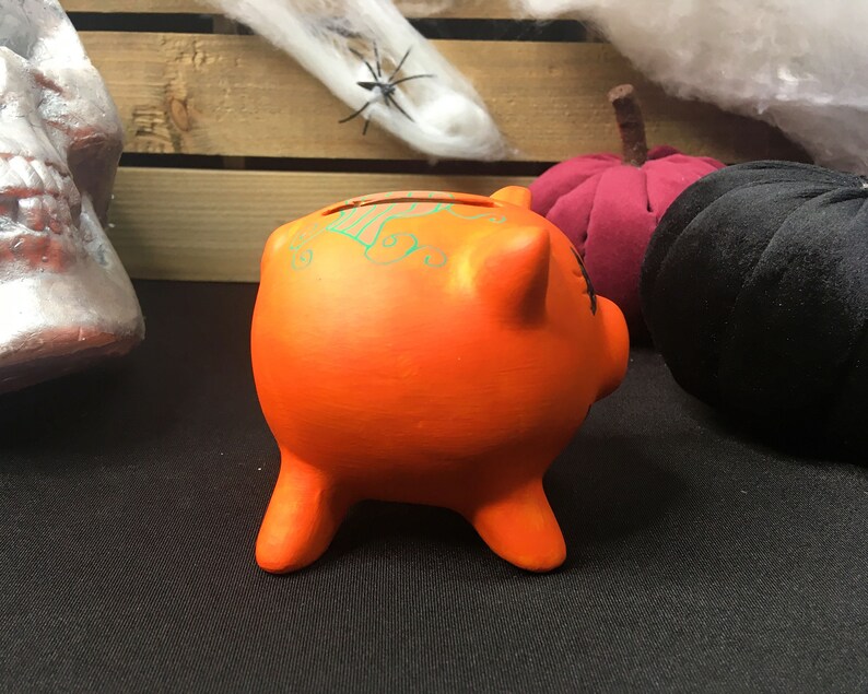Halloween Pumpkin Handpainted Mini Piggy Bank Halloween Mini Etsy UK