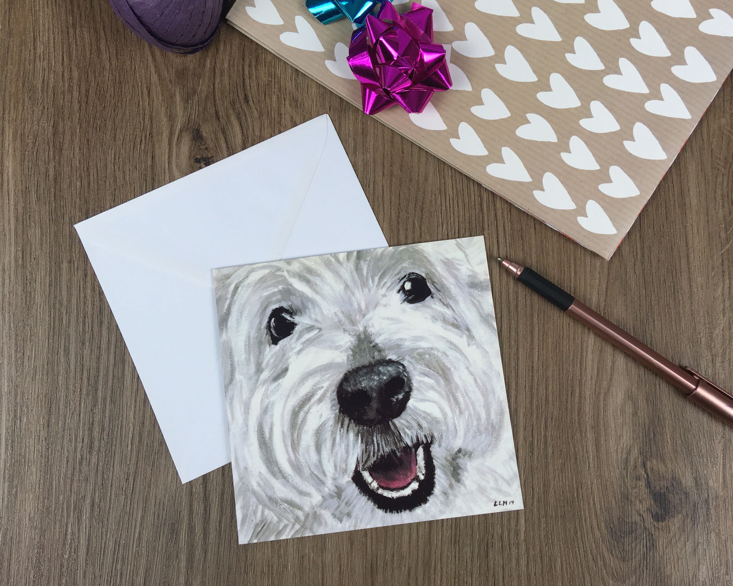 Greeting Card Westie Card Dog Art Birthday Stationery Etsy UK