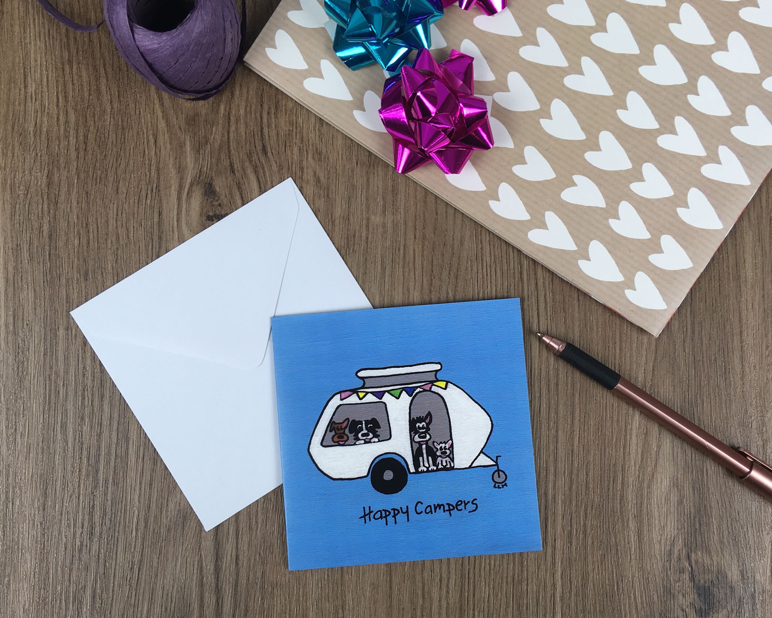 Greeting Card Caravan Card Caravan Art Birthday Etsy UK