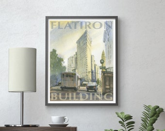 Flatiron Building Poster: New York City Watercolor Art Print