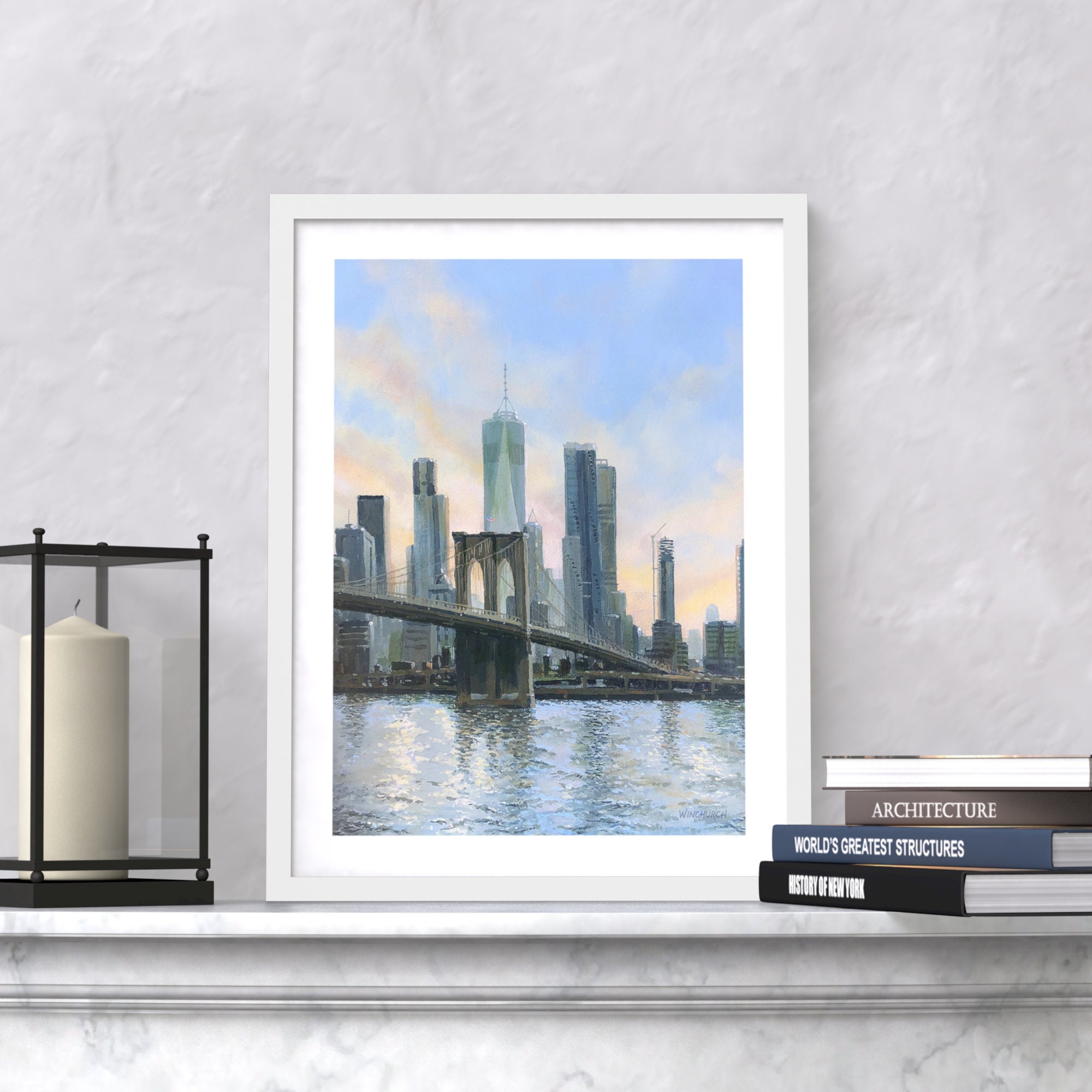 ブルックリン橋のアートプリント、ニューヨーク市のイースト