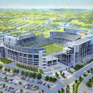 Penn State Beaver Stadium, Fine art print of oil painting, PSU football, wall art, free shipping