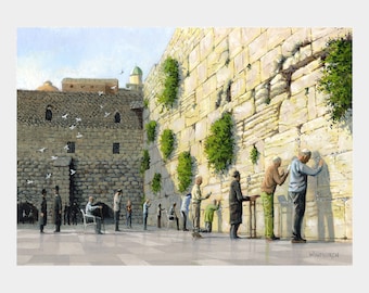 Western Wall Jerusalem Art Print: Jewish Quarter Limestone Wall