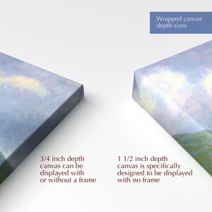 K&ouml;nnte beinhalten: Zwei aufgespannte Leinw&auml;nde, eine mit einer Tiefe von 3/4 Zoll und die andere mit einer Tiefe von 1 1/2 Zoll. Die Leinwand mit 3/4 Zoll Tiefe kann mit oder ohne Rahmen ausgestellt werden. Die Leinwand mit 1 1/2 Zoll Tiefe ist speziell f&uuml;r die Pr&auml;sentation ohne Rahmen konzipiert.