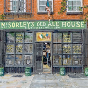 McSorley's Old Ale House painting in New York City, fine art print, Wall Art